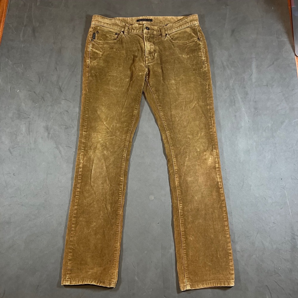 John Varvatos USA Corduroy Pants Mens 32 (34x30) Brown Straight Leg J315ZU3B
